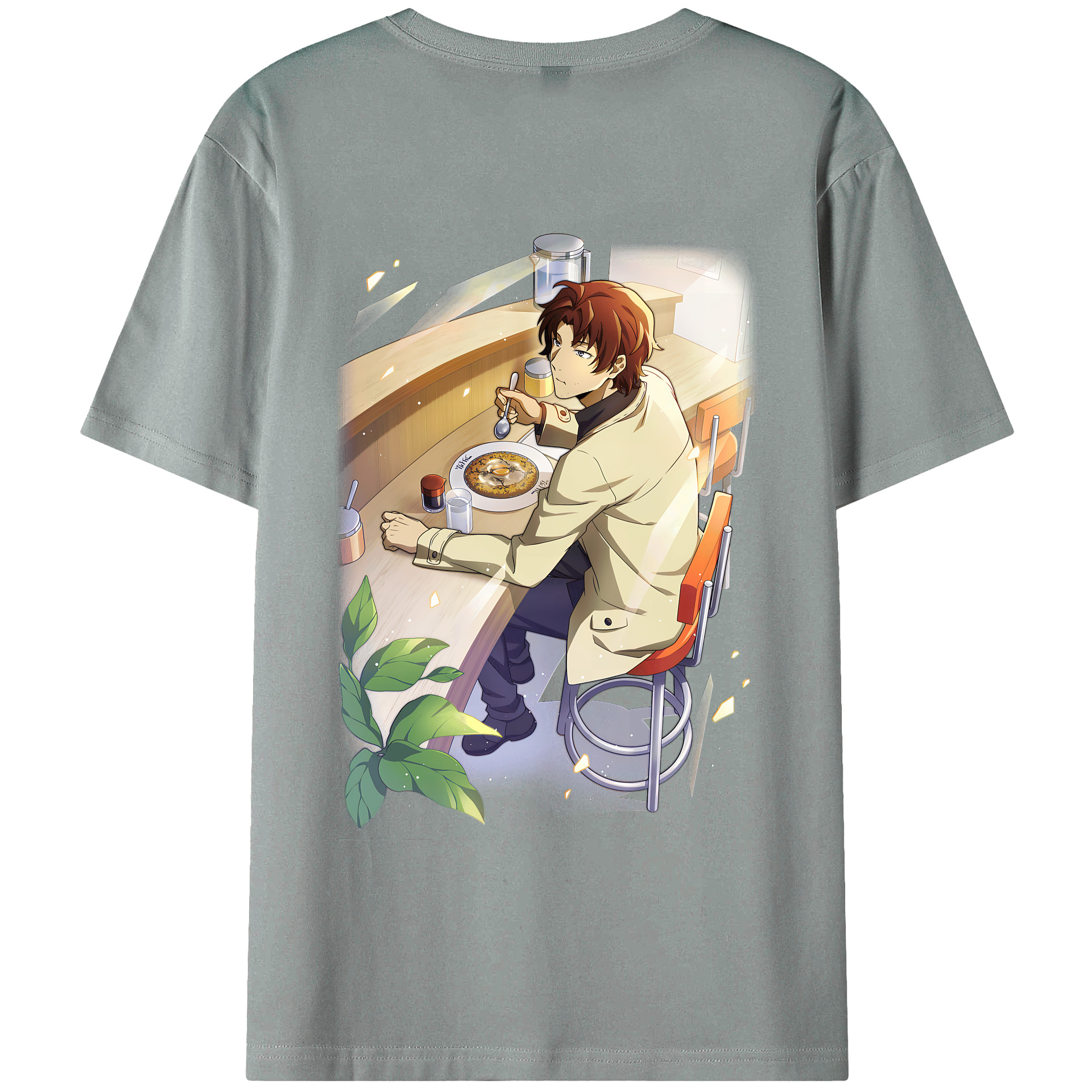 （画像用） 文豪ストレイドッグス Bungo Stray Dogs 綿100％ メンズ半袖Tシャツ（バックプリント） 通気性